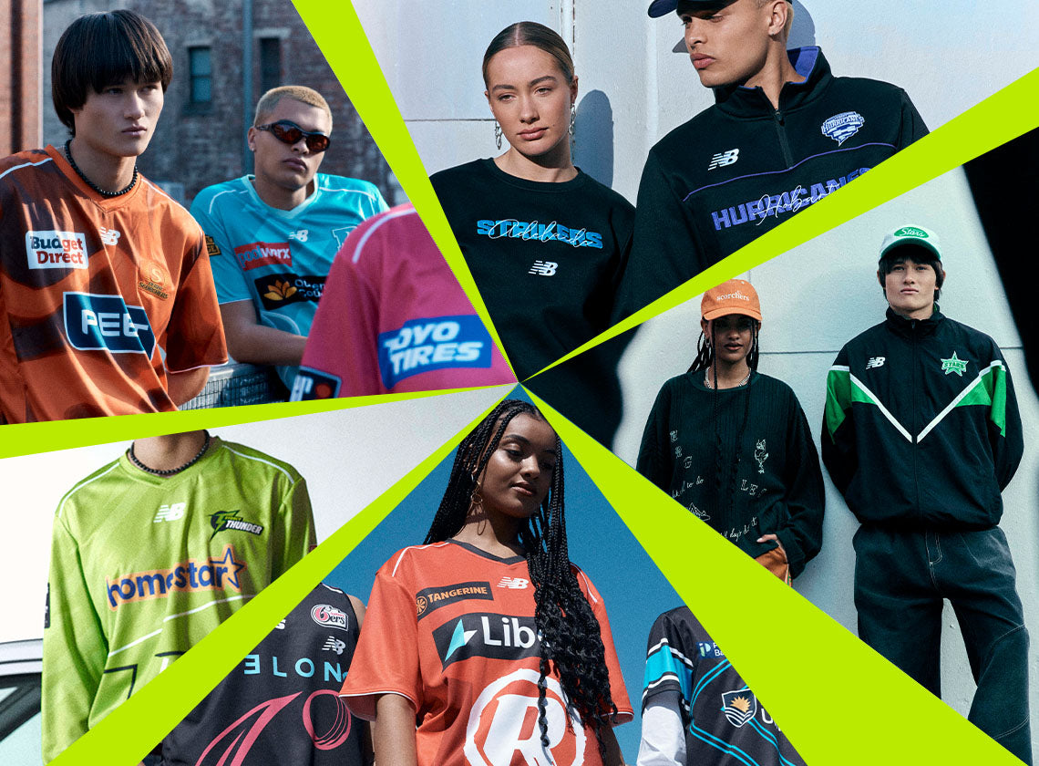 Get ready for the season with the fresh New Balance BBL and WBBL kits and supporter range. Designed for fans who live and breathe the excitement of the Big Bash.