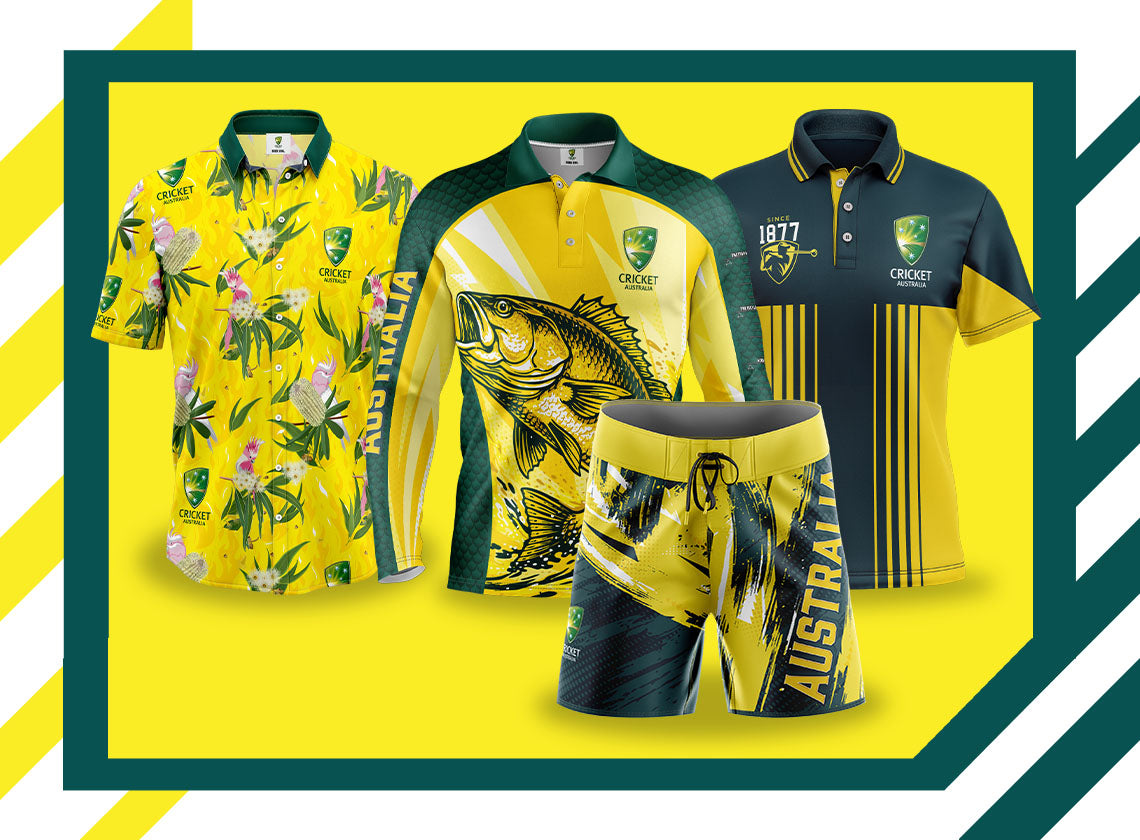 New arrivals have landed. From fishing shirts, golf polos and board shorts, shop the latest Cricket Australia gear and back the Aussies all the way.