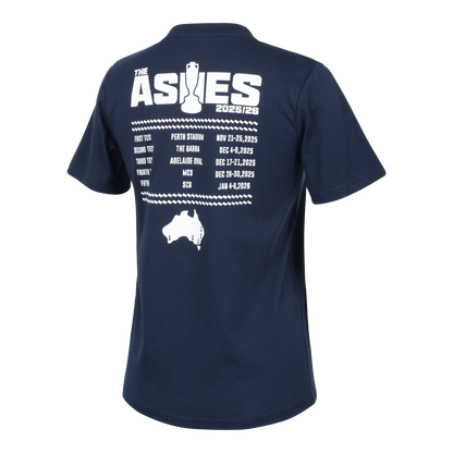 Ashes 25/26 Youth Navy Tee
