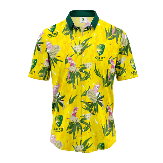 Cricket Australia Mens Flamin Galah Hawaiian Shirt
